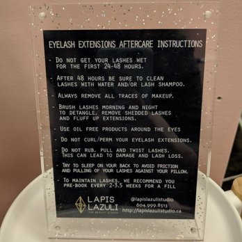 Lapis Lazuli - After care - Eyelash Service Near Me - Port Coquitlam, British Columbia