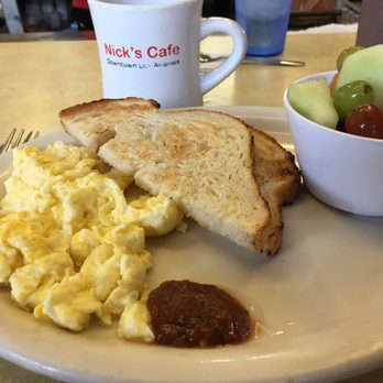 Nick's Cafe - Scrambled eggs and the best salsa ever. - Diners Near Me - Los Angeles, California Nick's Cafe - Scrambled eggs and the best salsa ever. - Diners Near Me - Los Angeles, California