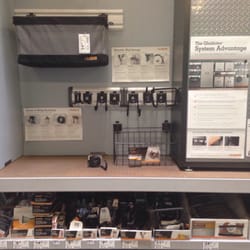 Lowe's Home Improvement - They have the Gladiator Garage organizer system. I have some and it works great!