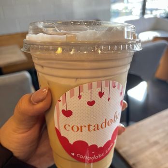 Cortado BC - Honey nut latte with strawberry cold foam - Cafes Near Me - Phoenix, Arizona