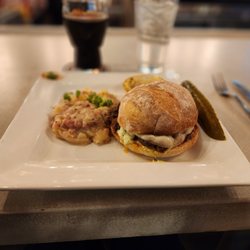 Clouds Brewing - Dirty Heaven sandwich with German potato salad