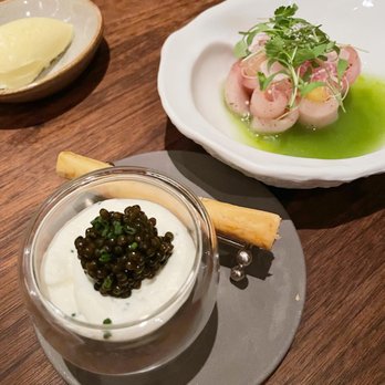 Citrin - Eggcellent Egg caviar and Yellowtail Hamachi Crudo - Cocktail Bars Near Me - Santa Monica, California