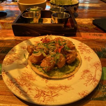 Tacology - Rock Shrimp Tostada - Mexican Near Me - Miami, Florida Tacology - Rock Shrimp Tostada - Mexican Near Me - Miami, Florida