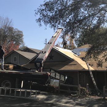 5 Star Roofing - Quality materials being loaded to roof. - Roofing Near Me - Rocklin, California