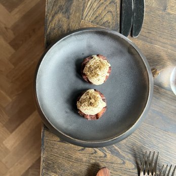 Bjørnekælderen - Potato waffle, whipped miso - Scandinavian Near Me - Frederiksberg, 84