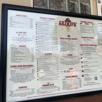 Skoops Ice Cream - Menu on exterior - Ice Cream & Frozen Yogurt Near Me - Barberton, Ohio