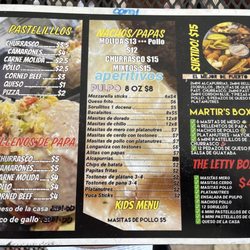 Martir Sports Bar - Food menu