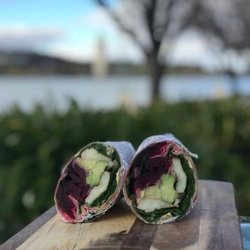 Elixir Cafe - Halloumi wrap with Moroccan hommus