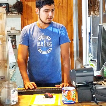 Baja Beans Roasting Company - Alexander at the cashier, expert fisherman too - Coffee & Tea Near Me - El Pescadero, BCS Baja Beans Roasting Company - Alexander at the cashier, expert fisherman too - Coffee & Tea Near Me - El Pescadero, BCS