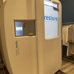 Restore Hyper Wellness - The cryo chamber is its own stand alone unit unlike the one we go to in California! Highly recommend.