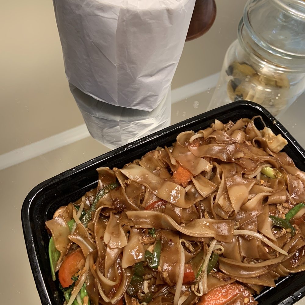 SHINthai - N4. Drunken Noodle with my roll of toilet paper? - Thai Near Me - Royal Oak, Michigan