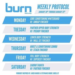 Burn Boot Camp - Exercises are different from one week to the next to keep working out exciting.