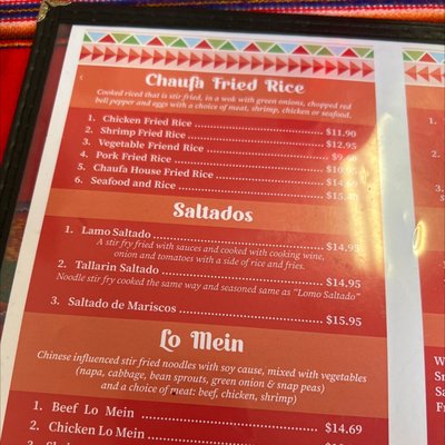 Menu photo 4 Chaufa Line Lugoff, SC Menu photo 4 Chaufa Line Lugoff, SC