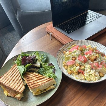 Buoy - Mushroom Panini and Doenjang Caesar Salad - Desserts Near Me - San Francisco, California Buoy - Mushroom Panini and Doenjang Caesar Salad - Desserts Near Me - San Francisco, California