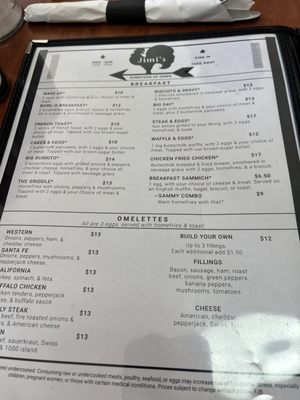 Menu photo 3 Jimis' Sunnyside Up Diner Valencia, PA Menu photo 3 Jimis' Sunnyside Up Diner Valencia, PA