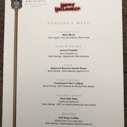 Our menu for the evening. The food was tasty, visually on point for our menu selection & presentation was fabulous Our menu for the evening. The food was tasty, visually on point for our menu selection & presentation was fabulous