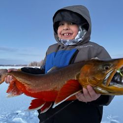 DeadStick Fishing - Little guy stacking big Arctic char!