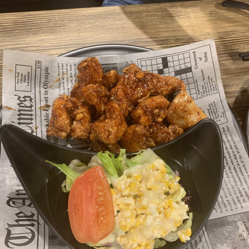 Danji - sweet chili boneless fried chicken + corn cheese - Korean Near Me - Buford, Georgia