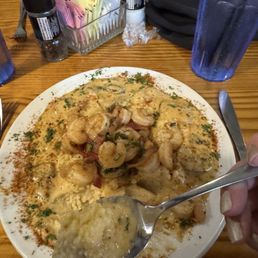 Delicious shrimp and grits. Very flavorful. Generous portion. And gluten free. Delicious shrimp and grits. Very flavorful. Generous portion. And gluten free.