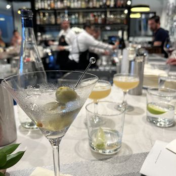 Donato Enoteca - Our reg martinis and the signature cocktail L'Italiano in the background. - Italian Near Me - Redwood City, California Donato Enoteca - Our reg martinis and the signature cocktail L'Italiano in the background. - Italian Near Me - Redwood City, California