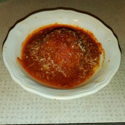 Hot bar meatball and sauce.