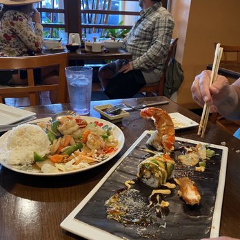 Misohappy - Key West Love Roll & Key west pink shrimp ginger stir fry - Sushi Bars Near Me - Key West, Florida