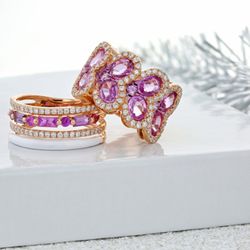 Reeds Jewelers - Pink and Diamond Sapphire Rings