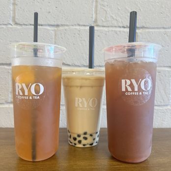 Ryo Coffee & Tea - Tropical blend fruit tea, phoenix milk tea, pink guava glow. - Coffee & Tea Near Me - Fullerton, California Ryo Coffee & Tea - Tropical blend fruit tea, phoenix milk tea, pink guava glow. - Coffee & Tea Near Me - Fullerton, California