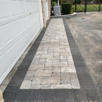 GV Landscaping - Brick entry walkway extended to the garage entrance - Landscaping Near Me GV Landscaping - Brick entry walkway extended to the garage entrance - Landscaping Near Me