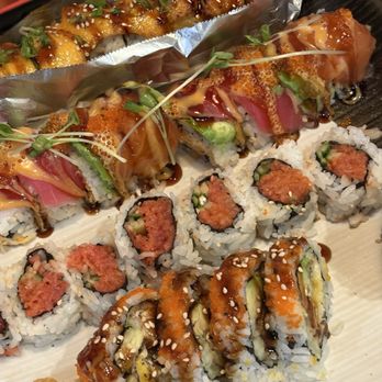 Haruki Sushi House - Lion King Roll 49er Roll Spicy Tuna Roll Wild Spider Roll - Sushi Bars Near Me - Vacaville, California Haruki Sushi House - Lion King Roll 49er Roll Spicy Tuna Roll Wild Spider Roll - Sushi Bars Near Me - Vacaville, California