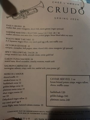 Menu photo 5 Chez L'Amour St. Augustine, FL