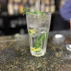 Nashville Bartending School - The Ernest Hemingway Mojito. Muddle fresh sprigs of mint, simple syrup (water & sugar or Stevia), fresh lime, ice, rum, and soda. Fabulous!