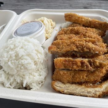 Kilo's Kitchen - Chicken Katsu plate lunch with rice and Mac salad - Food Trucks Near Me - Hana, Hawaii Kilo's Kitchen - Chicken Katsu plate lunch with rice and Mac salad - Food Trucks Near Me - Hana, Hawaii