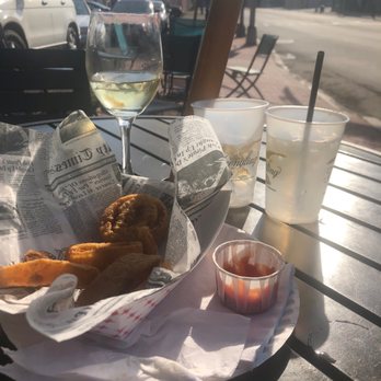 Riverside Inn - Chardonnay and onion rings on the front outdoor space. - Dive Bars Near Me - Cranford, New Jersey Riverside Inn - Chardonnay and onion rings on the front outdoor space. - Dive Bars Near Me - Cranford, New Jersey