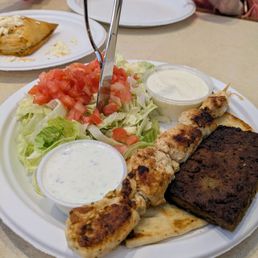 Combination Platter - with chicken, gyro, spanakopita and a side salad