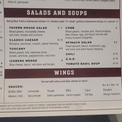 Ralph's Tavern - Wings and Soup menu sections Aug 2023