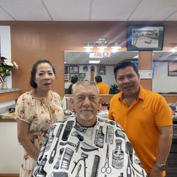 Truck and Tina with new customer.
