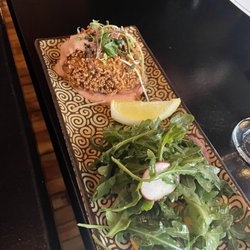 Fume RestoBar - Crab cake appetizer...there were more on the plate but I wasn't quick enough!
