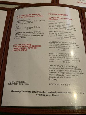 Menu photo 1 The Pocket Twin Falls, ID
