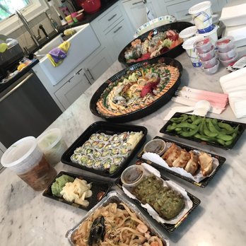 Sushi Koshi - Two platters, vegetable and beef gyoza, edamame, yaks udon - Japanese Near Me - Montclair, New Jersey Sushi Koshi - Two platters, vegetable and beef gyoza, edamame, yaks udon - Japanese Near Me - Montclair, New Jersey