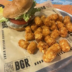 The Burger Joint - Bison burger with super crispy tater tots.