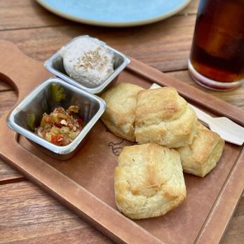 Valley Goat - The Biscuits (sesame butter, pickle relish - $16) - New American Near Me - Sunnyvale, California Valley Goat - The Biscuits (sesame butter, pickle relish - $16) - New American Near Me - Sunnyvale, California