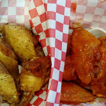 Wing Fiesta - Lemon pepper on the left, spicy garlic on the right. Yummy! - Chicken Wings Near Me - San Leandro, California Wing Fiesta - Lemon pepper on the left, spicy garlic on the right. Yummy! - Chicken Wings Near Me - San Leandro, California