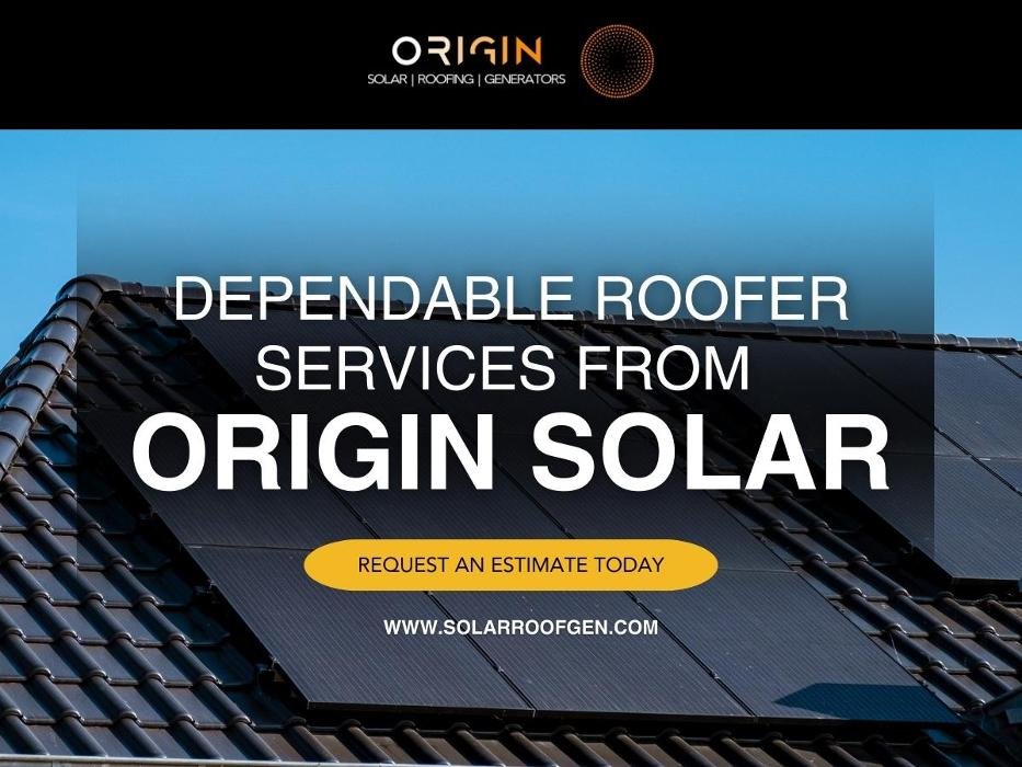 Slide of Origin Solar, Roofing, and Generators