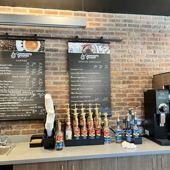 Community Grounds - a coffee shop counter with a menu on the wall - Coffee & Tea Near Me - Atlanta, Georgia Community Grounds - a coffee shop counter with a menu on the wall - Coffee & Tea Near Me - Atlanta, Georgia