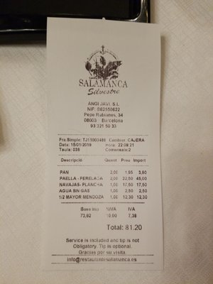 Menu photo 5 Salamanca Barcelona, B Menu photo 5 Salamanca Barcelona, B