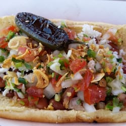 Just had the most amazing hot dog ever!This was a Sonoran Dog. Not enough room here to tell all that was on it. We both ate for under $7!
