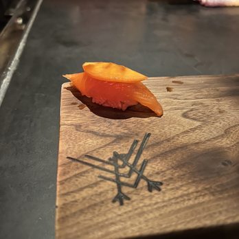 Robin - Trout with persimmon, definitely a new one, and it was so good - a little sweet with salty - Sushi Bars Near Me - San Francisco, California Robin - Trout with persimmon, definitely a new one, and it was so good - a little sweet with salty - Sushi Bars Near Me - San Francisco, California