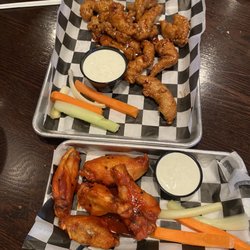 Recovery Sports Grill - Asian Sesame Boneless Wings and Honey Sriracha Traditional Wings