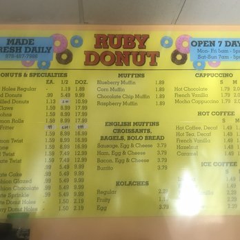 Ruby Donut - Menu - Donuts Near Me - Ayer, Massachusetts Ruby Donut - Menu - Donuts Near Me - Ayer, Massachusetts